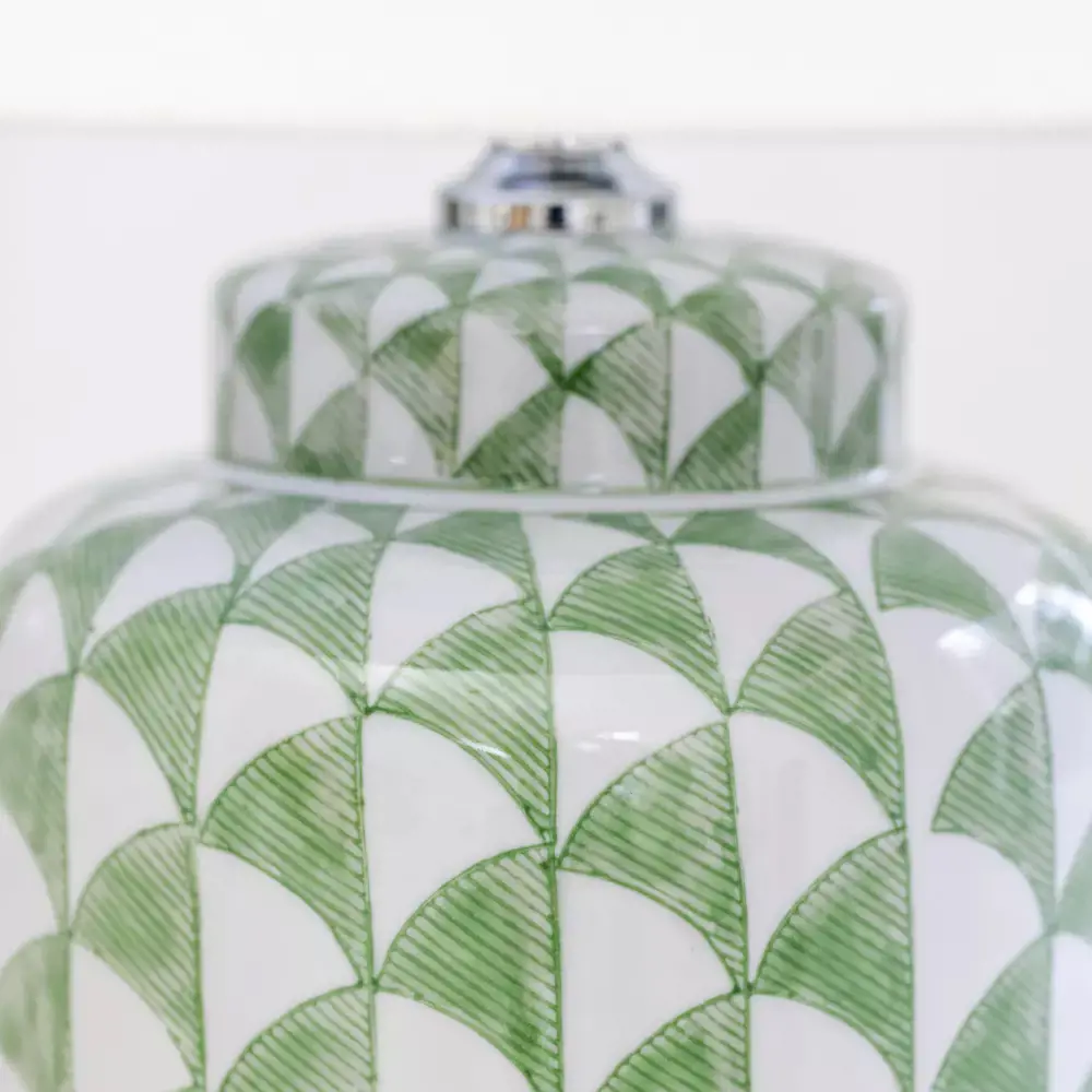 Grand Illusions Lamp Fontana Olive with White Shade